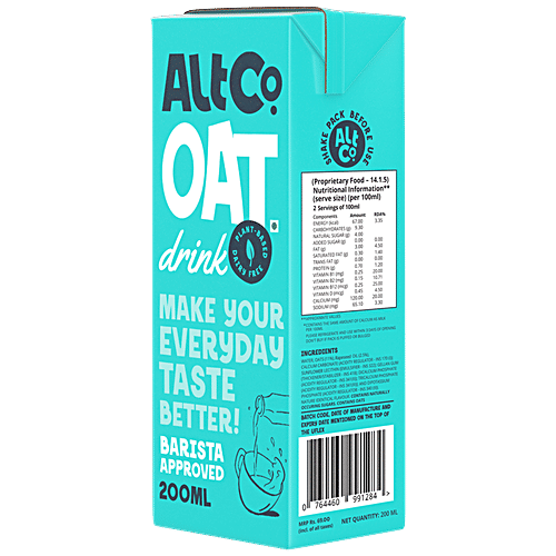 Buy Alt Co Oat Drink Plant Based, Dairy Free, Gluten Free, Guilt Free