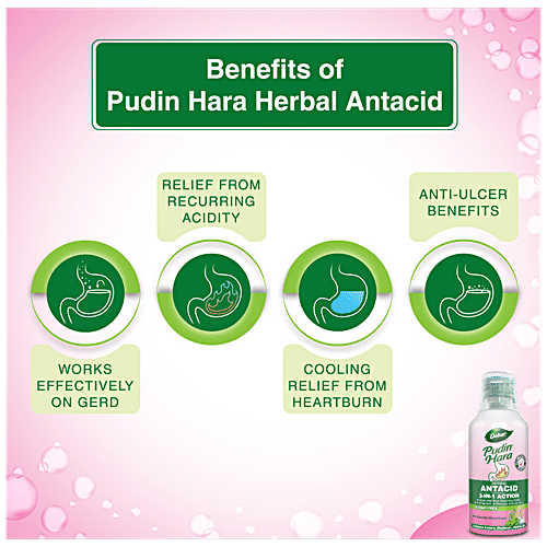 Buy Dabur Herbal Antacid Suspension 3 In 1 Action, Relieves