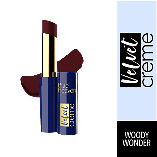 Blue Heaven Velvet Creme Lipstick - Long-Lasting, Smooth, Lightweight & Hydrating, 3.5 g Woody Wonder 