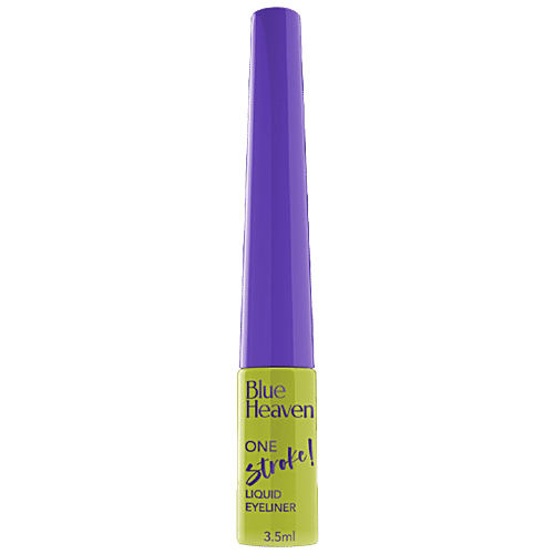 Blue Heaven One Stroke Liquid Eyeliner - Long-Lasting, Lightweight, Waterproof & Smudgeproof, 3.5 ml