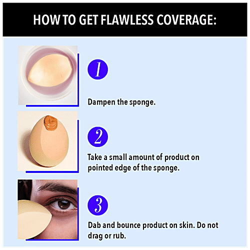 Blue Heaven Super Blendable Makeup Sponge - Gentle On Skin, Covers Every Corner, 1 pc Beige 