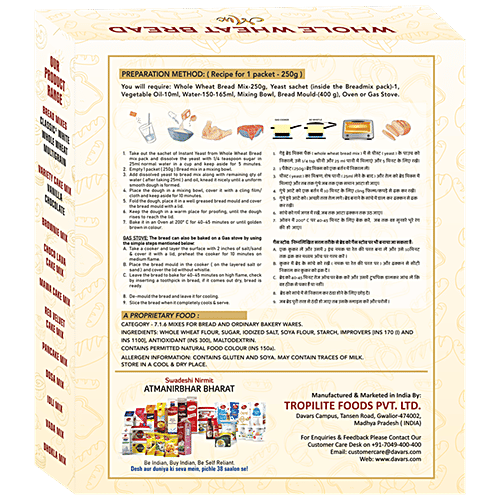 Tropolite Whole Wheat Bread Mix, 500 g  