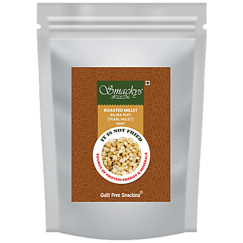 SMACKYS Roasted Bajra Puff Mint - Snack, Rich Source Of Protein, Minerals & Energy, 100 g Pouch