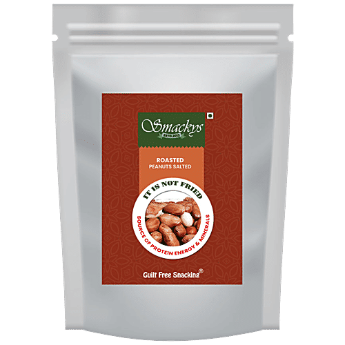 SMACKYS Roasted Peanuts Salted - Snack, Rich Source Of Protein, Minerals & Energy, 100 g Pouch 
