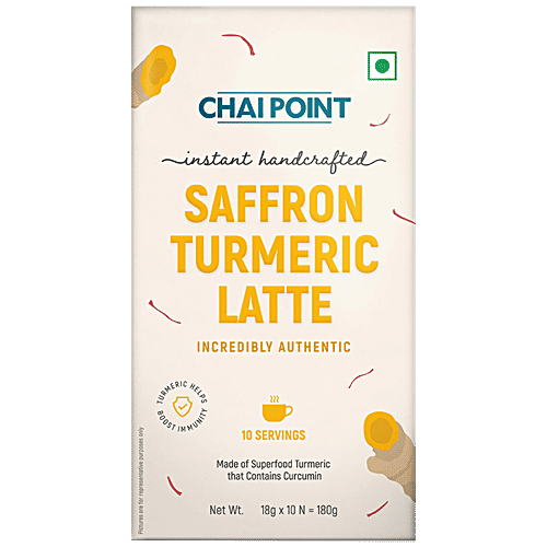 Chai Point Saffron Turmeric Latte - Instant , Handcrafted, Authentic, Boosts Immunity, 180 g (Pack of 10)