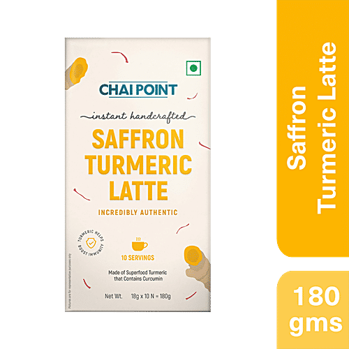 Chai Point Saffron Turmeric Latte - Instant , Handcrafted, Authentic, Boosts Immunity, 180 g (Pack of 10)