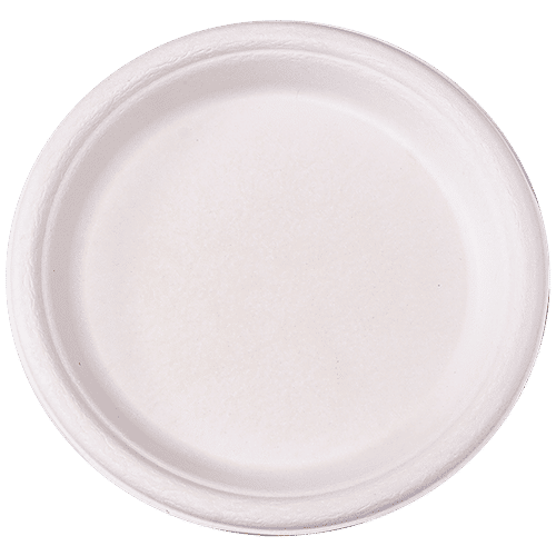 Buy Ekopak Disposable Plates Round, Plain, 23 cm, 100 Biodegradable
