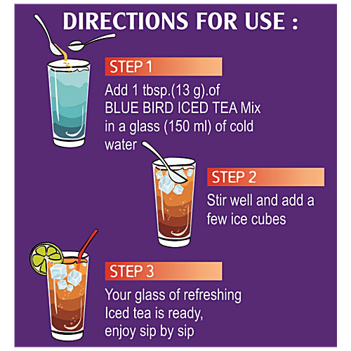 Blue Bird Iced Tea - Peach, Refreshing & Flavourful, Instant Drink, 400 g  