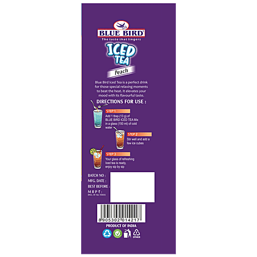 Blue Bird Iced Tea - Peach, Refreshing & Flavourful, Instant Drink, 400 g  