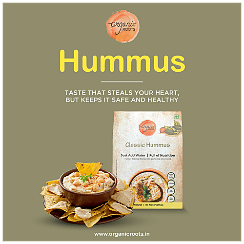 Organic Roots Classic Hummus - Full Of Nutrition, Natural, Vegan, Non-GMO, No Preservatives, 50 g Box