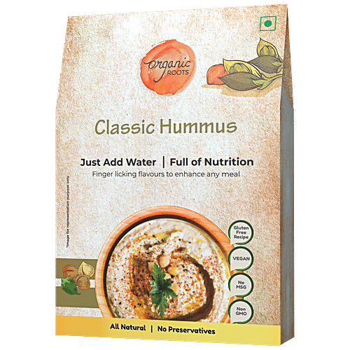 Organic Roots Classic Hummus - Full Of Nutrition, Natural, Vegan, Non-GMO, No Preservatives, 50 g Box