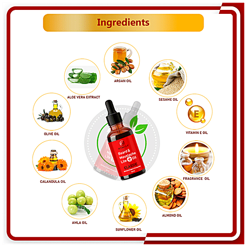 Newish Beard & Mostache Lite Oil - Classic, For Men, Manageable, Less Frizzy, 30 ml  