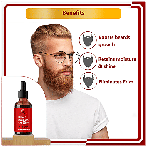 Newish Beard & Mostache Lite Oil - Classic, For Men, Manageable, Less Frizzy, 30 ml  