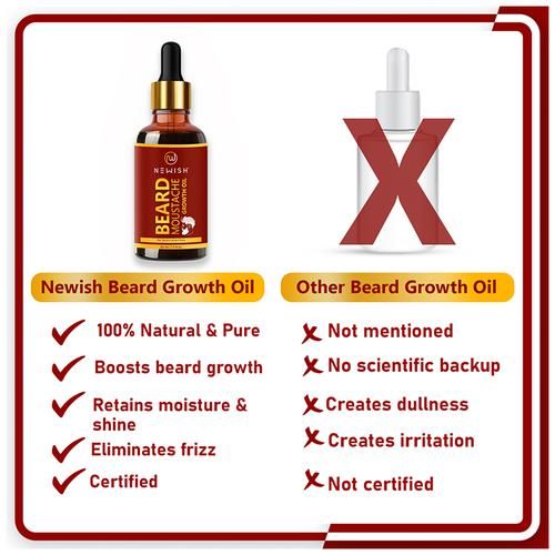 Newish Beard Growth Oil - For Men, 100 ml (Pack of 2) 