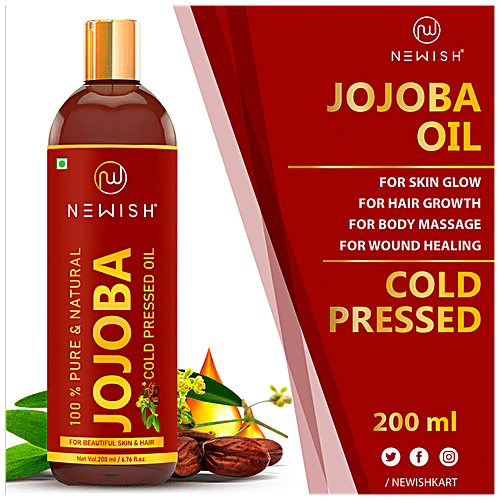 Newish Jojoba Oil - Cold Pressed, For Skin & Hair Growth, Virgin & Unrefined, 200 ml  
