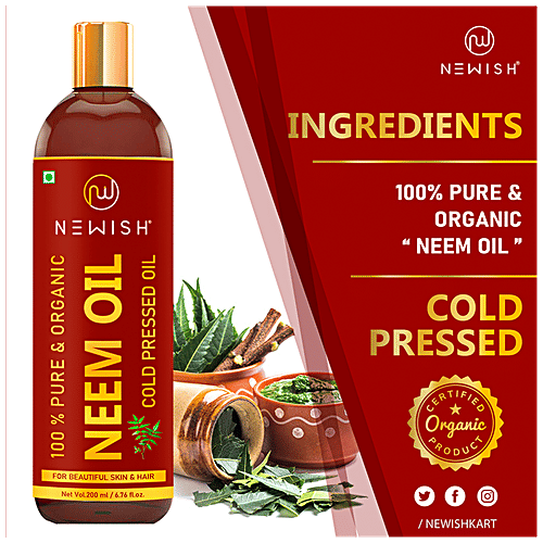 Buy Newish Organic Neem Oil Cold Pressed, For Skin & Hair Online at
