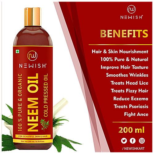 Buy Newish Organic Neem Oil Cold Pressed, For Skin & Hair Online at