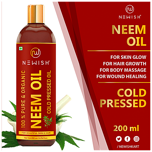 Buy Newish Organic Neem Oil Cold Pressed, For Skin & Hair Online at