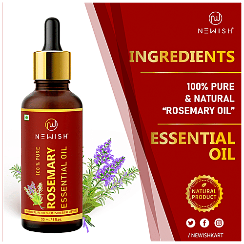 Newish Rosemary Essential Oil - For Hair Growth, Skin, Therapeutic Grade & Diffuser Aroma, 30 ml 1 