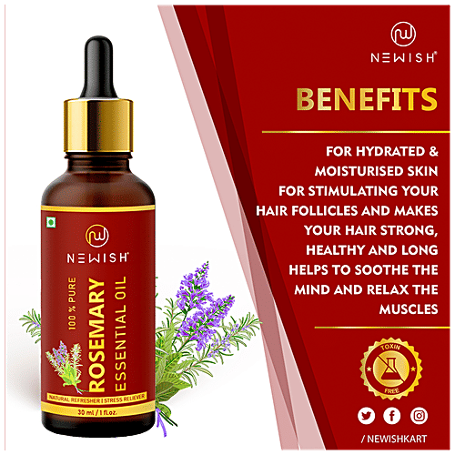 Newish Rosemary Essential Oil - For Hair Growth, Skin, Therapeutic Grade & Diffuser Aroma, 30 ml 1 