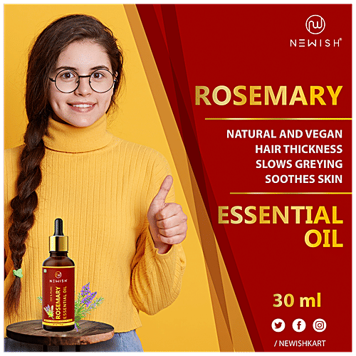 Newish Rosemary Essential Oil - For Hair Growth, Skin, Therapeutic Grade & Diffuser Aroma, 30 ml 1 