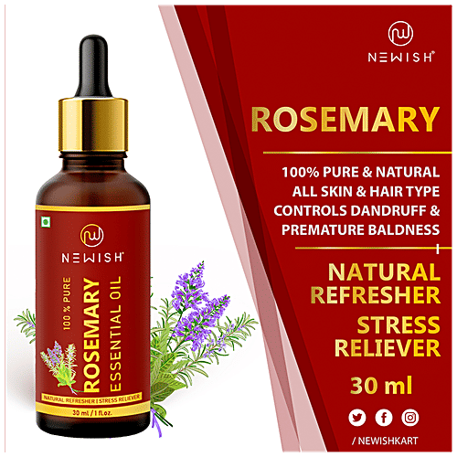 Newish Rosemary Essential Oil - For Hair Growth, Skin, Therapeutic Grade & Diffuser Aroma, 30 ml 1 