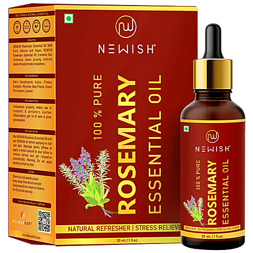Newish Rosemary Essential Oil - For Hair Growth, Skin, Therapeutic Grade & Diffuser Aroma, 30 ml 1 
