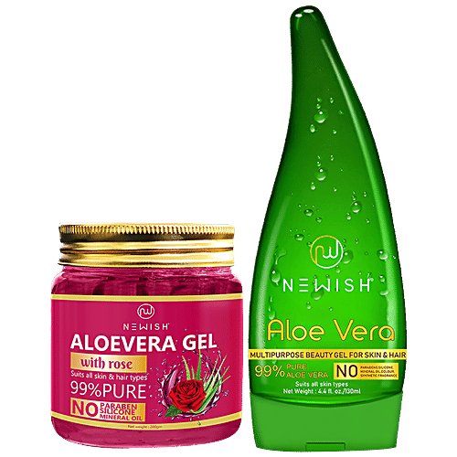 Buy Newish Aloe Vera Gel With Vitamin E, For Face & Hair, 99 Pure