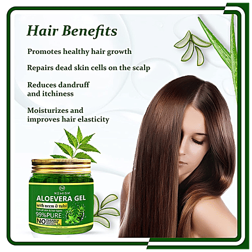 Newish Aloe Vera Gel - For Acne, Scars, Glowing & Radiant Skin Treatment, Organic Non-Toxic, 2 pcs (200 g + 130 ml) 