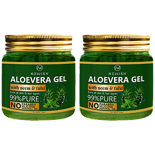 Buy Newish Aloe Vera Gel Enriched With Tulsi & Neem, For Face & Body