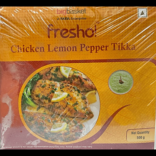 fresho! Chicken Lemon Pepper Tikka, Marinated, 500 g  