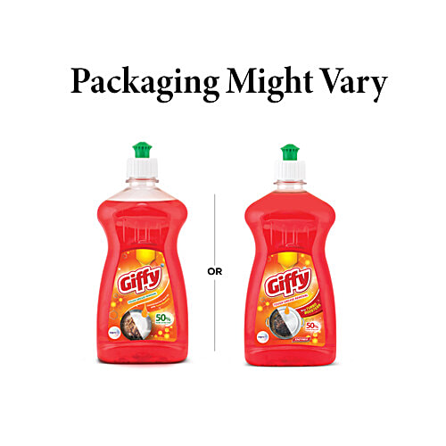 Giffy Dish Wash Gel With Turbo Boosters, 500 ml 50% More Effective