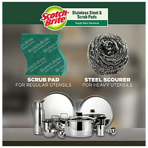 Buy Scotch brite Scrubber Combo Of Stainless Steel & Scrub Pad Tough