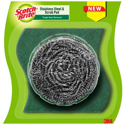 Buy Scotch brite Scrubber Combo Of Stainless Steel & Scrub Pad - Tough  Stain Remover, Silver & Green Online at Best Price of Rs 27 - bigbasket