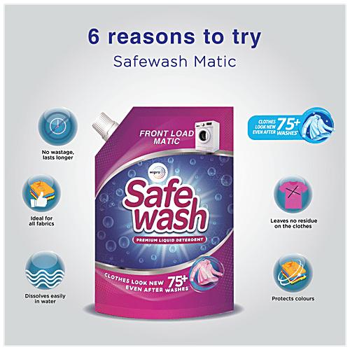 Buy Safewash Matic Front Load Liquid Detergent 2X Stain Removal With