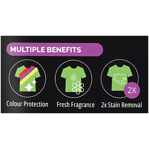 Safewash Front Load Matic Liquid Detergent - 2X Stain Removal, 1 L Pouch 2X Stain Removal
Colour Protection
Fresh Fragrance