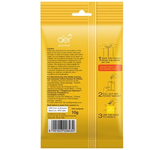 Godrej Aer Power Pocket Bathroom Fragrance - Tangy Delight With Germ Protection, Long Lasting, 10 g  
