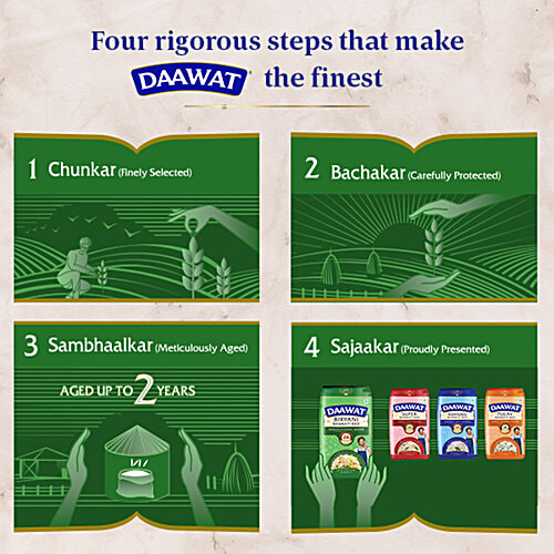 Daawat Biryani Basmati Rice, 500 g  World’s Longest Rice Grain, Expands upto 24mm