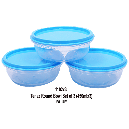 Buy Unica Tenaz Round Bowl Set Airtight Storage,For Kitchen Use, Blue
