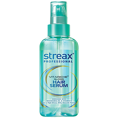 Streax Professional Vitariche Gloss Hair Serum - With Macadamia Oil & Vitamin E, For Silky, Smooth Finish, 45 ml  