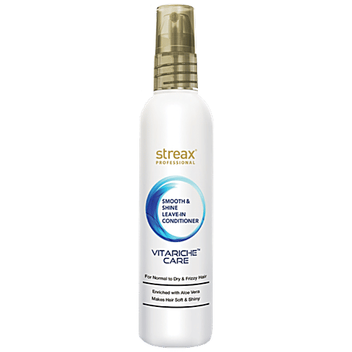 Streax Professional Vitariche Care Smooth & Shine Leave-In Conditioner - With Aloe Vera, For Normal To Dry Hair, 100 ml  