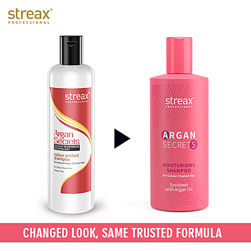 Streax Professional Argan Secrets Moisturising Shampoo - For Colour Treated Hair, 300 ml  