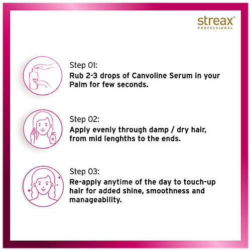 Streax Professional Canvoline Serum - With Baobab Oil & Vitamin E, For Straightened Hair, No Parabens, 100 ml  