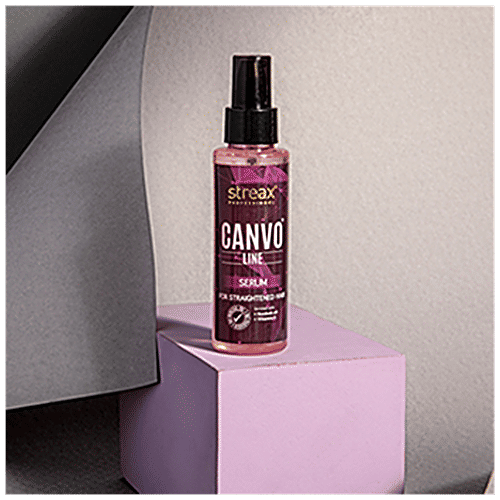 Streax Professional Canvoline Serum - With Baobab Oil & Vitamin E, For Straightened Hair, No Parabens, 100 ml  