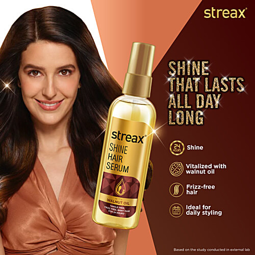 Streax Hair Serum - Vitalised With Walnut Oil, For Soft, Smooth & Silky Hair, 50 ml  