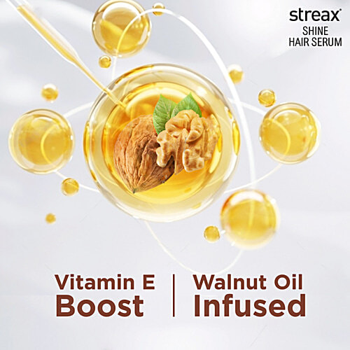 Streax Hair Serum - Vitalised With Walnut Oil, For Soft, Smooth & Silky Hair, 50 ml  