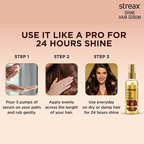 Streax Hair Serum - Vitalised With Walnut Oil, For Soft, Smooth & Silky Hair, 50 ml  