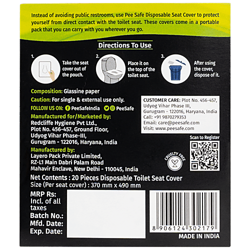 Buy Pee Safe Disposable Toilet Seat Cover Suitable For Public Toilets