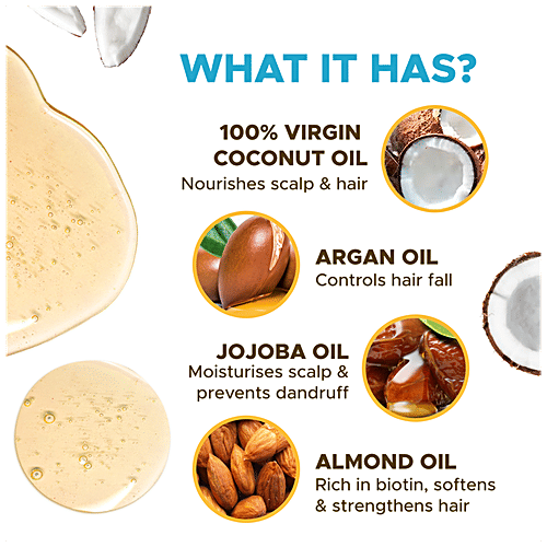 Coco Soul Hair Oil - Extra Virgin Coconut Oil & Vitamin E, 100% Natural, Paraben Free, 200 ml  