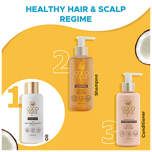 Coco Soul Hair Oil - Extra Virgin Coconut Oil & Vitamin E, 100% Natural, Paraben Free, 200 ml  